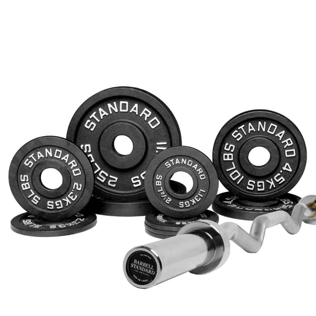 Barbell Standard Specialty Bar &amp; Weight Set Bundle Builder – Custom Olympic Weight Plate Sets with EZ Curl, Hex Trap, Swiss Multigrip and Loadable Dumbbell Bars