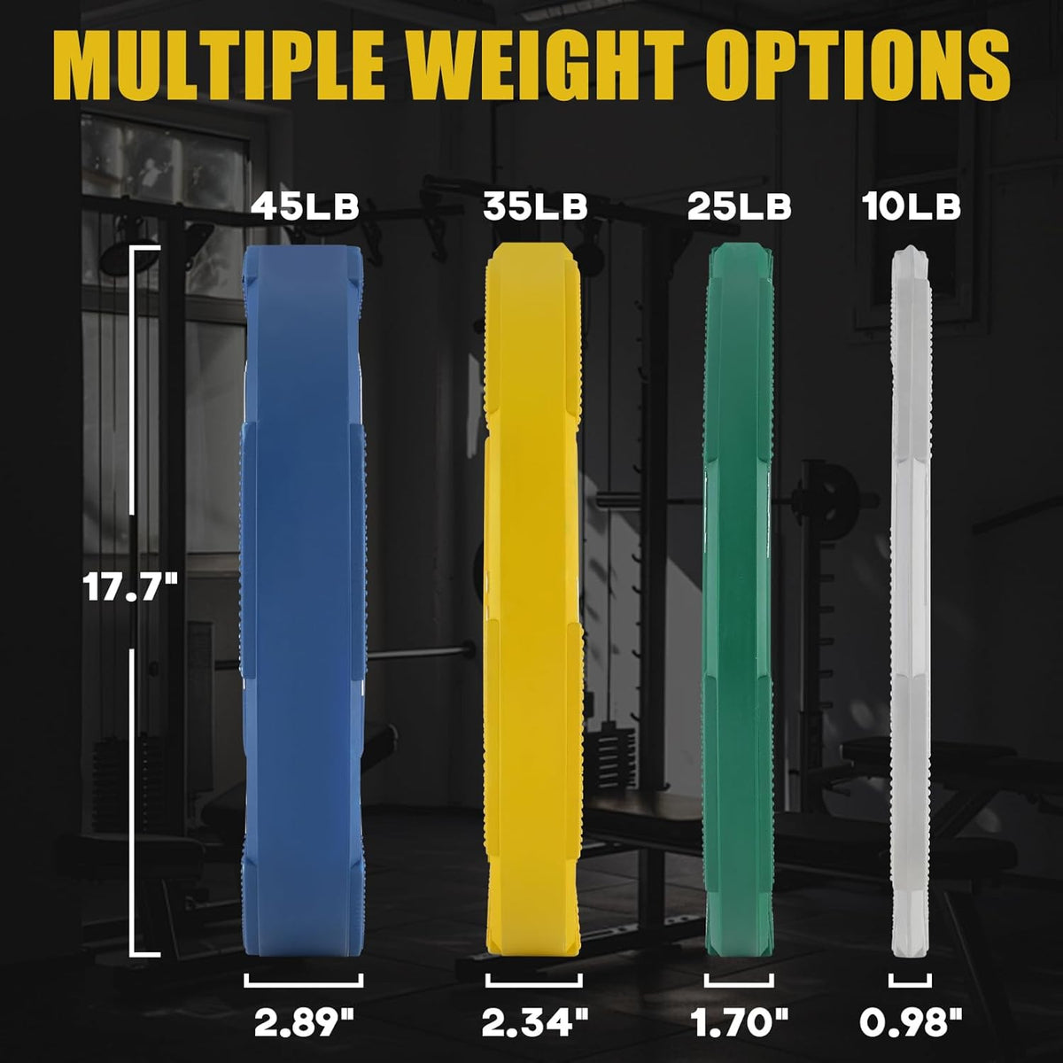 Olympic Weight Plates, 2-Inch Rubber Weight Plates with Steel Insert, Bumper Plates for Strength Training, Weight Plate