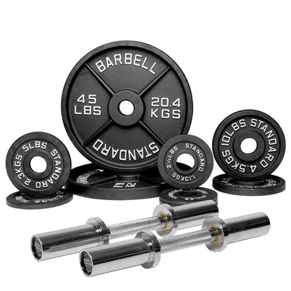 Barbell Standard Specialty Bar &amp; Weight Set Bundle Builder – Custom Olympic Weight Plate Sets with EZ Curl, Hex Trap, Swiss Multigrip and Loadable Dumbbell Bars