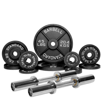 Barbell Standard Specialty Bar &amp; Weight Set Bundle Builder – Custom Olympic Weight Plate Sets with EZ Curl, Hex Trap, Swiss Multigrip and Loadable Dumbbell Bars