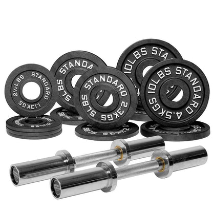 Barbell Standard Specialty Bar &amp; Weight Set Bundle Builder – Custom Olympic Weight Plate Sets with EZ Curl, Hex Trap, Swiss Multigrip and Loadable Dumbbell Bars