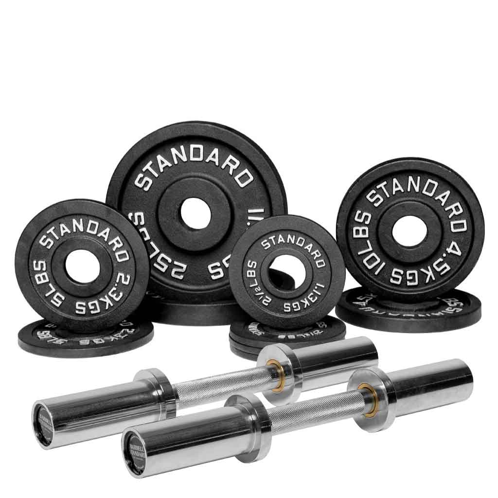 Barbell Standard Specialty Bar &amp; Weight Set Bundle Builder – Custom Olympic Weight Plate Sets with EZ Curl, Hex Trap, Swiss Multigrip and Loadable Dumbbell Bars