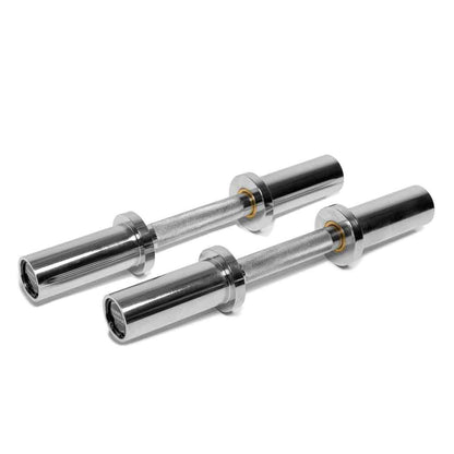 Barbell Standard Olympic Loadable Dumbbell Bars – Pair of 16.5-Inch Loadable Dumbbell Handles with 210 lb Capacity Each