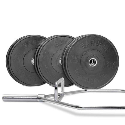 Barbell Standard Olympic Hex Trap Bar Weight Sets – 700 lb Capacity Deadlift Bar with Dual Grips and Weight Plates