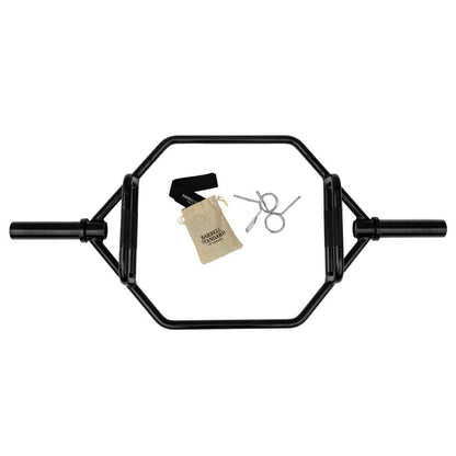 Barbell Standard Hex Bar 2.0 – Compact Olympic Trap Bar with Dual Knurled Handles, 188,000 PSI Steel and 700 lb Weight Capacity
