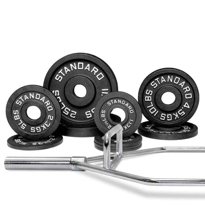 Barbell Standard Specialty Bar &amp; Weight Set Bundle Builder – Custom Olympic Weight Plate Sets with EZ Curl, Hex Trap, Swiss Multigrip and Loadable Dumbbell Bars