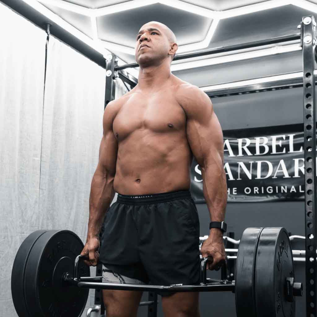 Barbell Standard Hex Bar 2.0 – Compact Olympic Trap Bar with Dual Knurled Handles, 188,000 PSI Steel and 700 lb Weight Capacity