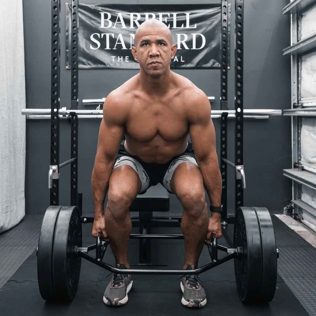 Barbell Standard Hex Bar 2.0 – Compact Olympic Trap Bar with Dual Knurled Handles, 188,000 PSI Steel and 700 lb Weight Capacity
