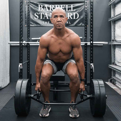 Barbell Standard Hex Bar 2.0 – Compact Olympic Trap Bar with Dual Knurled Handles, 188,000 PSI Steel and 700 lb Weight Capacity