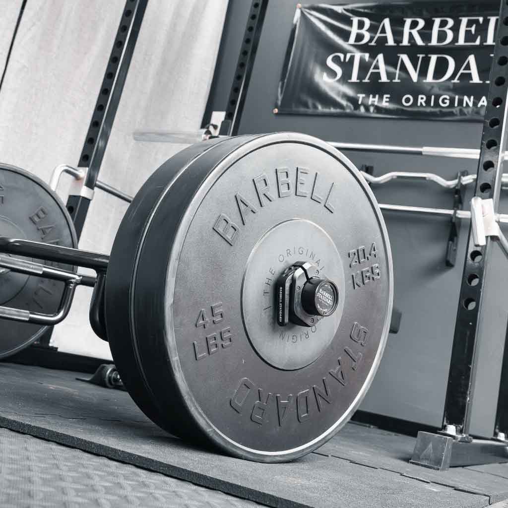 Barbell Standard Olympic Bumper Plates – High-Density Natural Rubber Weight Plates with Low Bounce and 2% Weight Tolerance