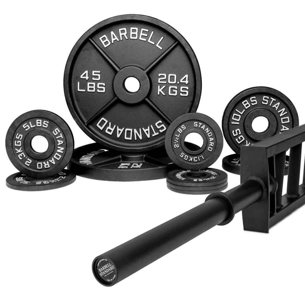 Barbell Standard Specialty Bar &amp; Weight Set Bundle Builder – Custom Olympic Weight Plate Sets with EZ Curl, Hex Trap, Swiss Multigrip and Loadable Dumbbell Bars