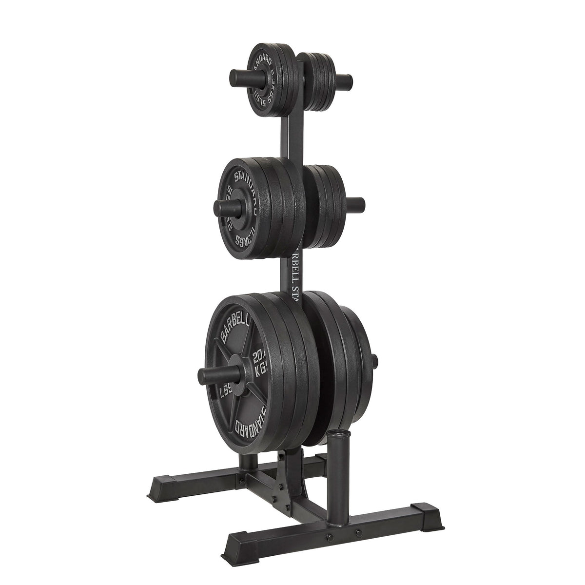 Barbell Standard Olympic Weight Tree – 1,200 lb Capacity Weight Plate and Barbell Storage Rack with 6 Posts