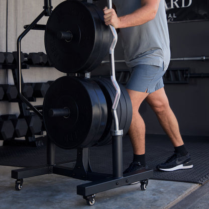 Barbell Standard Olympic Weight Tree – 1,200 lb Capacity Weight Plate and Barbell Storage Rack with 6 Posts